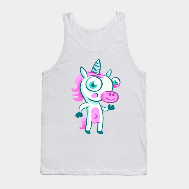 Happy Unicorn Tank Top by washburnillustration